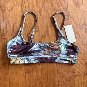 Floral Bikini Top with Adjustable Straps